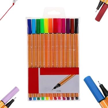 Imagem de Kit Canetinha Cores Canetas Colorida Fine Line 0.4mm Material Escolar Ponta Fina Volta as aulas