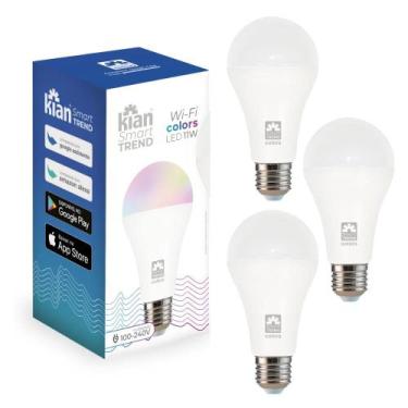Imagem de Kit 3 Lâmpada Inteligente Smart Alexa Wifi Google Rgb Bivolt - kian