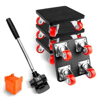 Imagem de DmgicPro Pacote Com 4 Carrinhos Para Móveis De Alta Resistência, Conjunto Mudanças Capacidade 453 Kg, Rodas Rotação 360° E Elevador Fácil Movimentação Sofá, Geladeira, Lavadora, Adequado Diversas Su
