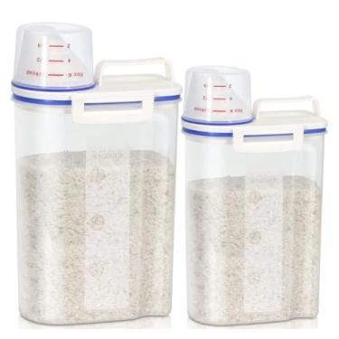 Imagem de Kit 2 Pote Hermético 1,5L Com Bico Dosador - Multiuso, Ideal para Armazenamento de Alimentos, Mantimentos, Cereais, Grãos, Sabão Líquido, Amaciante, Alvejante - Ideal para Cozinha, Lavandeira