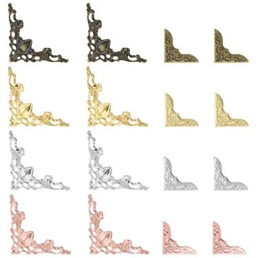 Imagem de Glarks Protetor De Cantos Metal Para Livros, 160 Peças, 4 Cores, 2 Estilos, Capa Protetora Scrapbooking, Menus, Álbum, Pasta Caderno, Arquivo, Moldura Decorativa, Capas Ângulo