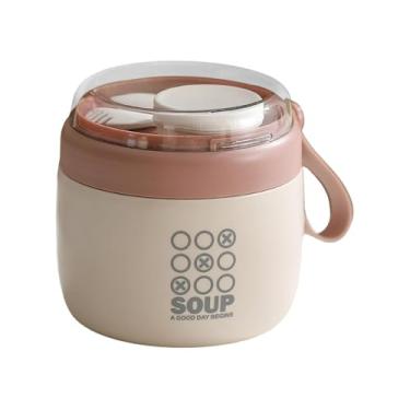 Imagem de WeiLaiKeQi Organizador de recipientes para alimentos isolados, leve, fácil de limpar, jarra de armazenamento de alimentos, caneca térmica para sopa, para, Vermelho