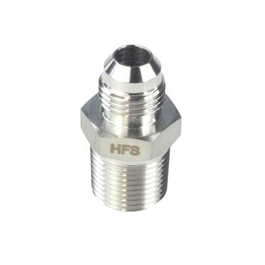 Imagem de HFS (R) 3/20.3 cm NPT macho para 3/20.3 cm JIC macho adaptador tubo alargado conector de tubo de aço inoxidável 304
