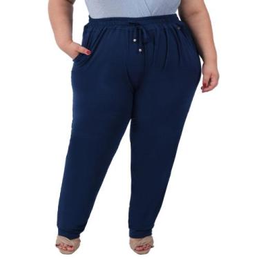 Imagem de Calça Feminina Soltinha Estilo Pantalona Plus Size Catwalk Viscolycra,