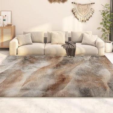 Imagem de Tapete abstrato fácil de limpar para sala de estar, sofá, área de estar, carpete grande, quarto, vestiário, tapete lavável (3,9 x 5,2 pés (120 x 160 cm) / CX037-Flannel-5)