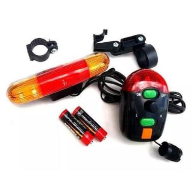 Imagem de Kit Lanterna Farol Buzina Seta Freio Pisca Bike Luz Super Led Conjunto