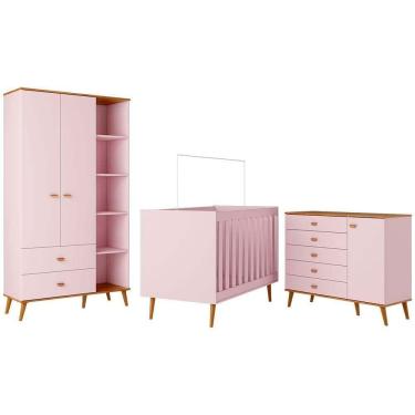 Imagem de Guarda Roupa Infantil Ternura 2 Portas, 2 Gavetas Bartira Rosa
