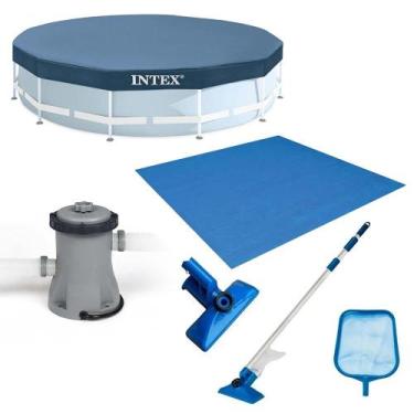 Imagem de Kit Filtro 1.250 Litros/hora + Capa 305 Estrutural + Forro + Kit Limpe