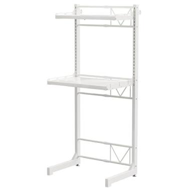 Imagem de Ipotive Prateleira de lavadora e secadora de aço carbono, elevador de organização e armazenamento de lavanderia de 2 níveis, acima do suporte de vaso sanitário, (36 cm a 65 cm) L x 40 cm P x 163 cm A