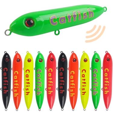 Imagem de Isca flutuante de linha de chocalho de peixe-gato para pesca de gato, isca de pesca de gato, boias de chocalho estilo dragão para pesca Santee Copper Rig Lake River Bank (5, 14 cm/5,51 pol)