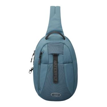 Imagem de WATERFLY Mochila tiracolo pequena: Bolsa tiracolo antifurto com bloqueio de RFID, mochila de ombro casual para homens e mulheres