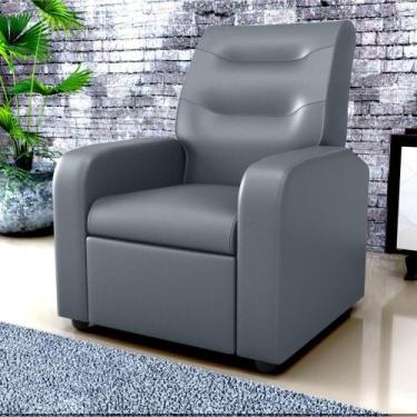 Imagem de Poltrona Decorativa Reclinável Cecilia material sintético Cinza - CASA