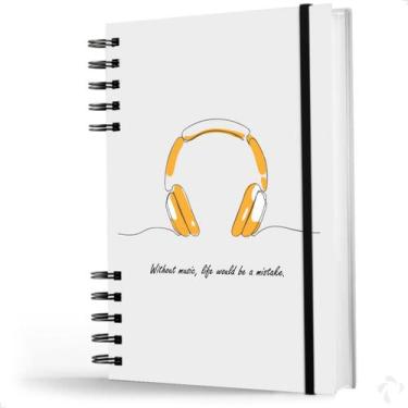 Imagem de Caderno De Anotações Capa Dura Coleção Music Melodia Branco - NISTI PR