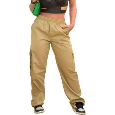 Imagem de Calça Cargo Streetwear Modelo Largo Moda Gringa - 4 Azes, Bege, P