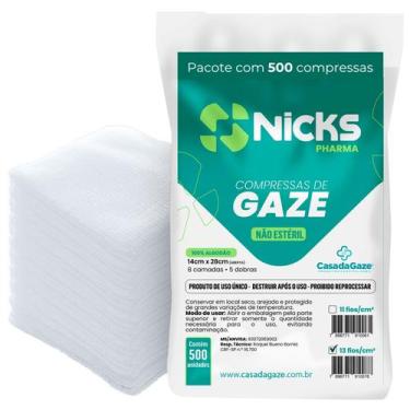 Imagem de Compressa Gaze 13 Fios Nicks Pharma 7,5x7,5cm (14x28) 500 Gazes Curati