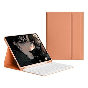 Imagem de Adequado para iPad Pro caixa protetora de tablet de 11 polegadas com teclado (2018/2020/2021/2022), teclado ultra fino (laranja, Estilo regular)