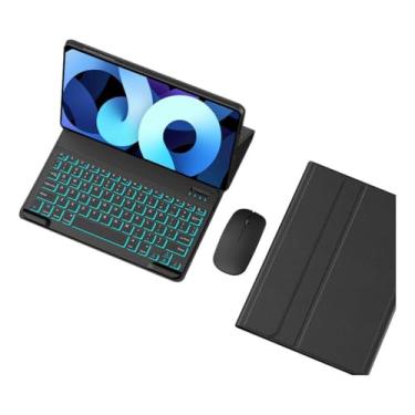 Imagem de Capa Tablet + teclado removível + Mouse Para Samsung Tab S7 Fe/S8 Plus/S7 Plus (Preto, teclado retroiluminado)
