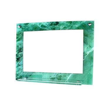 Imagem de Espelho Banheiro Com Prateleira 60Cm X 45Cm Mármore Verde