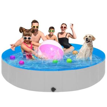 Imagem de STUDESK Piscina Dobrável Para Cães De Grande Porte, 87" X 16" Plástico Rígido Crianças, Portátil, Piscinas Dobráveis E Banheiras, Animais Estimação Refrigerados Crianças Adultos