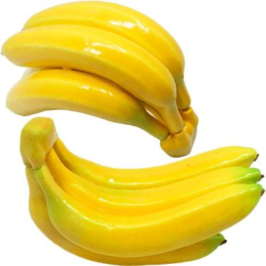 Imagem de Kit 2 Maço Com 5 Bananas Em Isopor Enfeite Fruta Artificial