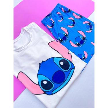 Imagem de Pijama Baby Doll Manga Curta Personagens Stitch