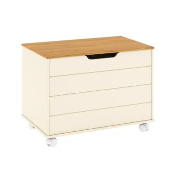 Imagem de Baú De Brinquedos Toys Com Rodízios e Pistão a Gás - Ofertamo, Off whi