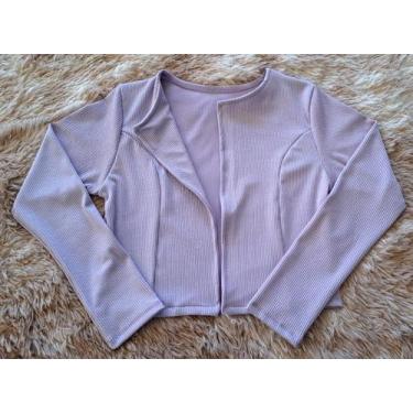 Imagem de Casaquinho Curto Feminino Manga longa blazer - Nagab, Lilás, G