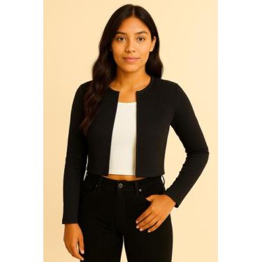 Imagem de Casaquinho Curto Feminino Manga longa blazer - Nagab, Preto, G
