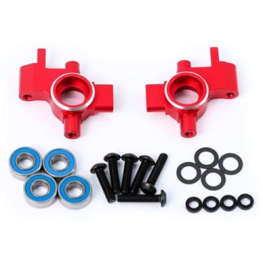 Imagem de Aluminum Alloy Steering Blocks Upgrade Parts for 1/10 4-Tec Drift Ford Mustang,Replace #10537 (Red)