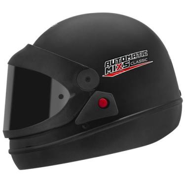 Imagem de Capacete Automatic Classic Mixs Fechado Viseira Fumê, PRETO FOSCO, 60