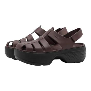 Imagem de Crocs Sandália de salto unissex Stomp Fisherman, Mocha, 38