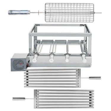 Imagem de Churrasqueira Gira Grill Artinox 100% Inox - 4 Espetos Giratórios + 2 Grelhas Argentinas + Grelha Giratória Peixe/Frango