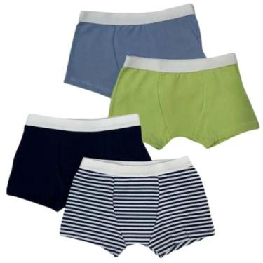 Imagem de Kit 4 Cuecas Boxer Infantil - Costura que Não Irrita - no-brand, G - 6