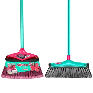 Imagem de Kit Limpeza 1 Vassoura Duo Externa 1 Vassoura Varry Interna Noviça Com Cabo Multiuso Eficiente