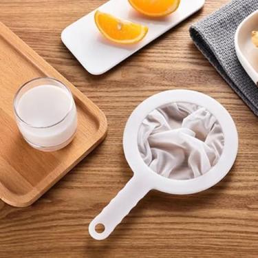 Imagem de Peneira de malha fina de nylon com filtro de alimentos, coador de suco, coador de leite de soja, coador de malha de plástico para filtrar mel iogurte café vinho óleo (100 malhas)