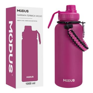 Imagem de MODUS Garrafa Térmica Esportiva De Aço Inoxidável Com Isolamento A Vácuo De 1000ML (Vermelho Rosa)