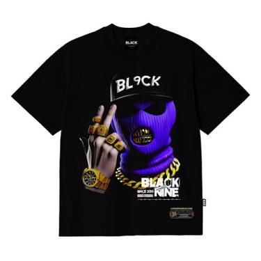 Imagem de Camiseta Black Nine Balaclava Gold Purple - Preta - B91393, G2