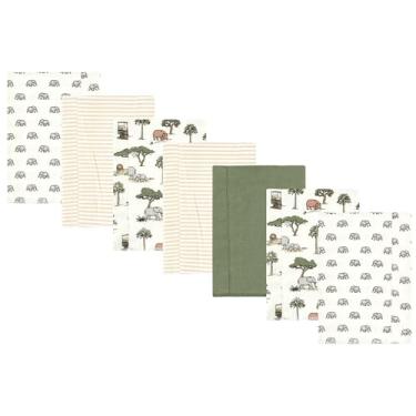 Imagem de Luvable Friends Hudson Baby Conjunto de 7 panos de flanela para arrotos, Safari na selva, 14x20 inches