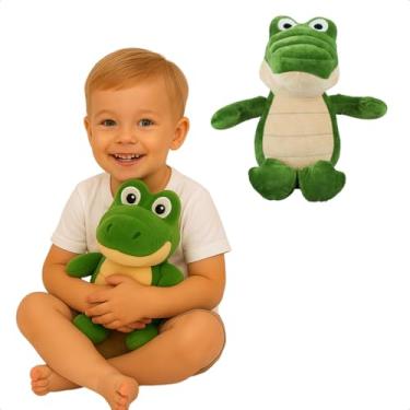 Imagem de Pelúcia Jacaré 23cm Antialérgico Macio Realista Enchimento Infantil Brinquedo Fofo Criança Presente Safari Verde Animais Bicho Fofinho Boneco Pelúcia Infantil Presente dia das crianças Natal Ano Novo