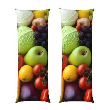 Imagem de Capa de travesseiro corporal de frutas e legumes frescos ultra macia com zíper oculto capa de travesseiro longa capa de travesseiro respirável 50,8 cm x 137,2 cm capa de almofada decorativa para sofá