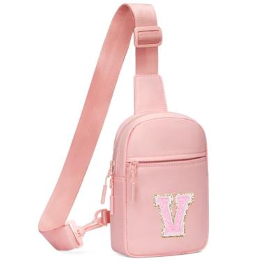 Imagem de KKXIU Presentes para meninas de 6, 7, 8, 9, 10, 11 e 12 anos, bolsa tiracolo moderna para adolescentes, rosa, V