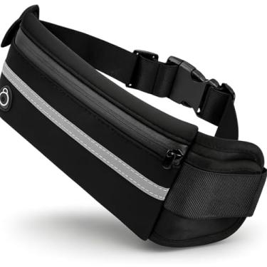 Imagem de Pochete Slim Fitness Corrida Academia Porta Celular Bike Preta para Corrida de Trilha e Acampamento Masculina Feminina Impermeável Esportiva