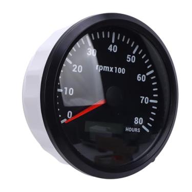 Imagem de Luocute 110mm 4-3/8in Tacômetro, Tacômetros Automotivos 7 Luz de Fundo de Cor DC 9-32V 8000rpm Beda (Dial preto Moldura preta CXA011b)