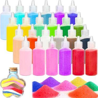 Imagem de Panxxsen 24PCS Colored Art Sand Kit, 1.25oz Bottles DIY Craft Set for Adults, Scenic Terrarium Sand for Art Projects, Home Décor, Wedding Decorations, and Relaxing Creative Activities