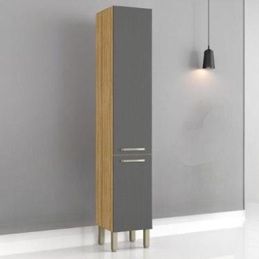Imagem de Paneleiro Simples C/ 2 Portas Ametista Freijó Gris - Kits Paraná
