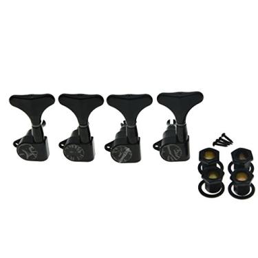 Imagem de KAISH Sintonizadores de baixo selados canhotos pretos pinos de 4 cordas para baixo