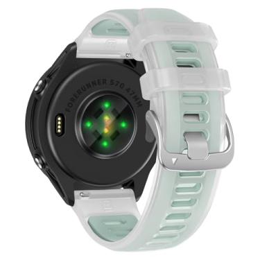 Imagem de U-LIMVE Pulseira de relógio para Garmin Forerunner 570 47 mm/Forerunner 265/Forerunner 255/Vivoactive 4/Venu 3/Venu 2, pulseira de silicone de liberação rápida de 22 mm