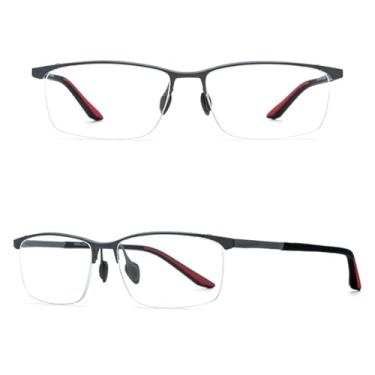 Imagem de VFDHN Armação de óculos de titânio masculina, sem aro, ultraleve, esportiva (cinza C3)