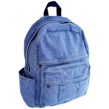 Imagem de Mochila GAMLFL Light Wash Jeans para mulheres e homens