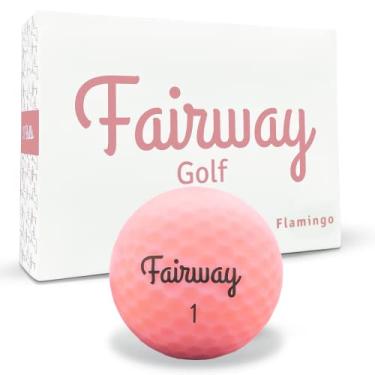 Imagem de Bolas de golfe premium Fairway para tiros retos e longa distância | Surlyn de 2 peças para sensação suave (rosa fosco) | Faixa para deficientes 15+ | para senhora, mulheres ou intermediária | 1 dúzia de rosa (12 bolas) | Flamingo